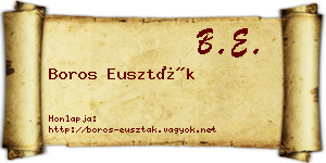 Boros Euszták névjegykártya